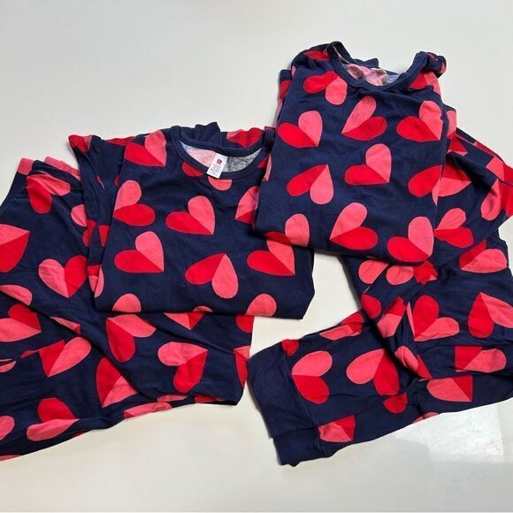 MATCHING SET Couple Husband Wife Family Heart Print Long Sleeve Lounge Pajamas - Picture 4 of 4